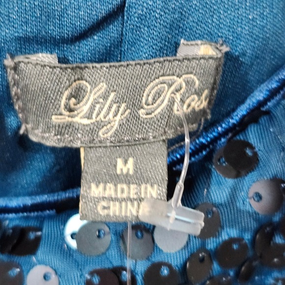 Lily Rose NWT Teal Blue Sequin‎ One Shoulder Mini Dress Party Cocktail HOCO M - Picture 3 of 11
